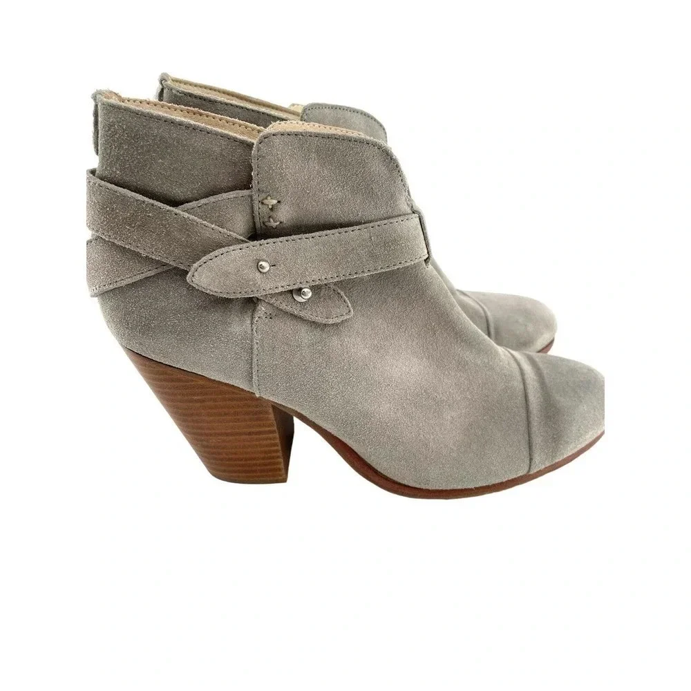 Rag & Bone Harrow Boots Women's Size 41 Ankle Suede Leather Granite Gray